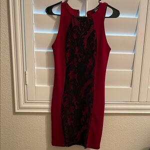 Red and Black Sleeveless Dress
